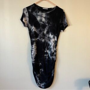 Tie-Dye Black and Gray Dress